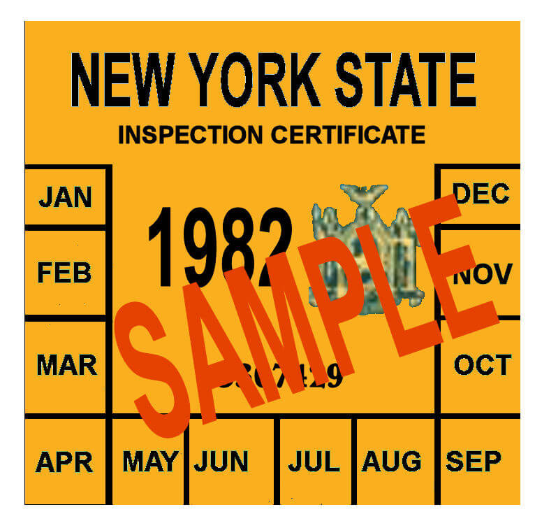 Modal Additional Images for 1982 New York INSPECTION Sticker